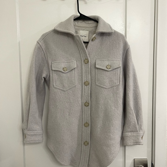 wilfred free Jackets & Blazers - Aritzia Wilfred Free Merino Wool Minimalist Barn Jacket Light Gray Jacket